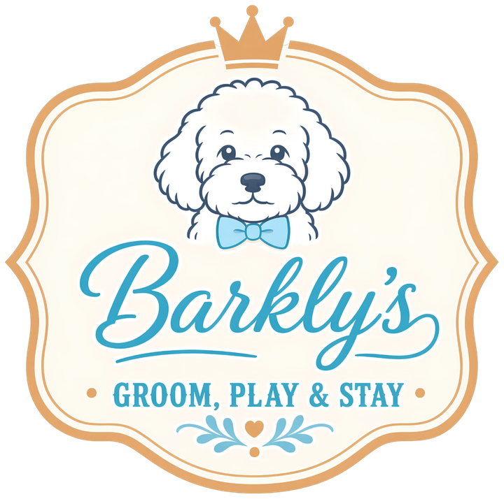 Barkly's logo: Groom, Play & Stay